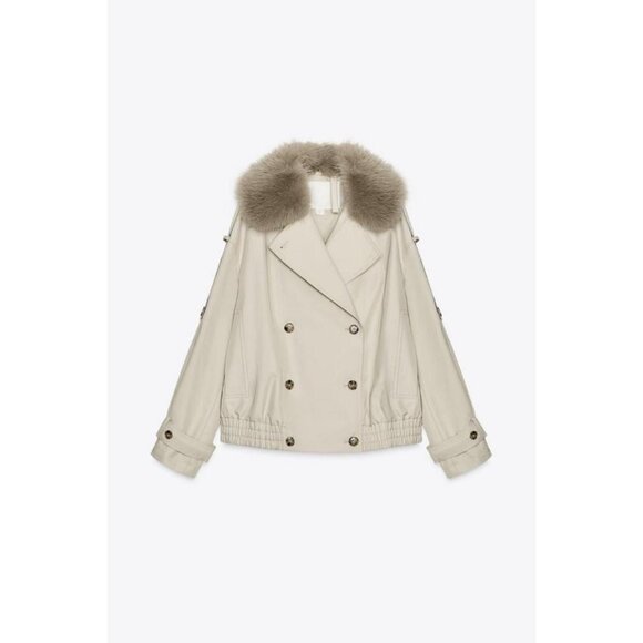 ZARA ZW COLLECTION WATER-REPELLENT SHORT TRENCH COAT - Picture 1 of 12